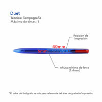 Duet translúcido - tinta roja/azul